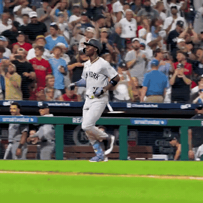 Baseball Player In York Jersey Running On Field GIF