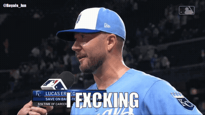 Baseball Player Into Microphone Exciting GIF