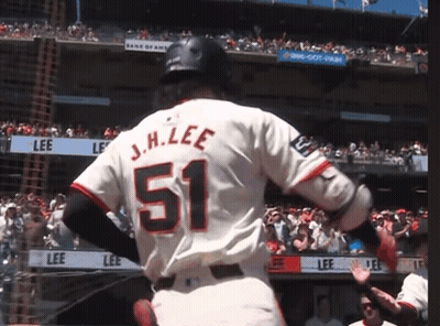 Baseball Player J.H. Lee Number 51 GIF