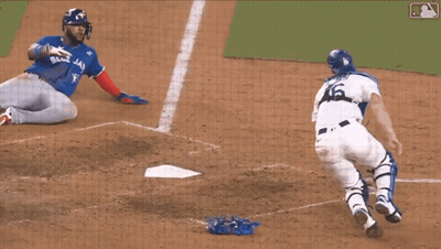 Baseball Player Jr. Sliding Into Base GIF