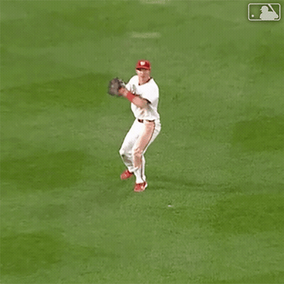 Baseball Player Jumping To Catch Ball GIF