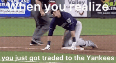 Baseball Player Kneeling At First Base GIF