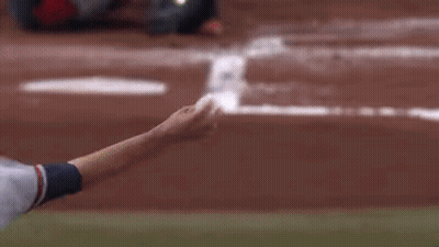 Baseball Player Kneeling Catching Ball GIF