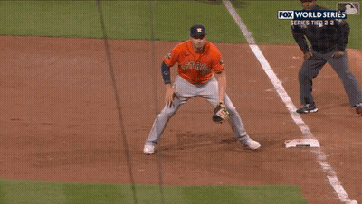 Baseball Player Kneeling on Field During Fox World Series