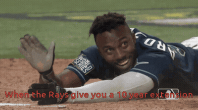 Baseball Player Laying Down When Rays Give You 10 Year Extension GIF