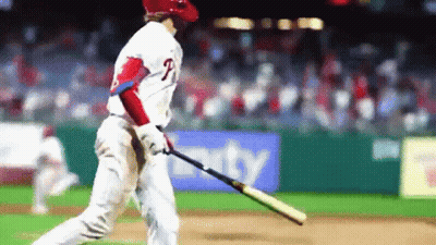Baseball Player Letter F Swinging At Ball GIF