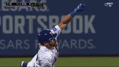 Baseball Player Lying In Front Of ESPN Ad GIF