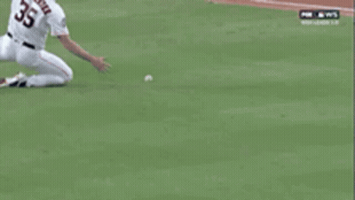 Baseball Player Lying On Field GIF