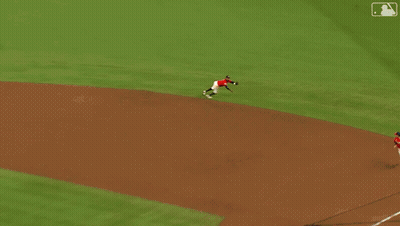 Baseball Player Lying On Grass Number 55 GIF