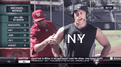 Baseball Player Michael Morse Helped By Coach GIF