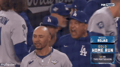 Baseball Player Miguel Rojas In Dugout GIF