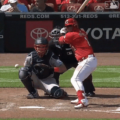 Baseball Player Number 1 Swinging At Ball GIF