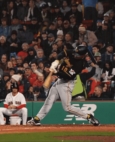Baseball Player Number 10 Swinging At Pitch GIF