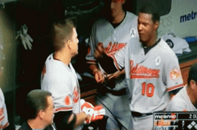 Baseball Player Number 10 Talking To Another Player GIF