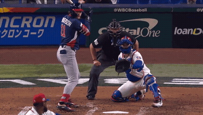 Baseball Player Number 11 Swinging Bat GIF