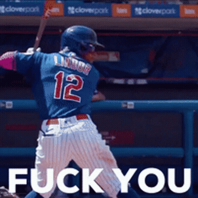 Baseball Player Number 12 Swinging Bat GIF