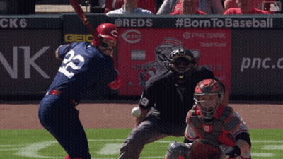 Baseball Player Number 12 Swings At Pitch GIF