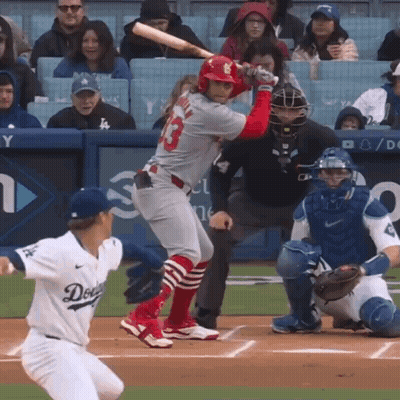 Baseball Player Number 13 Swinging Bat GIF