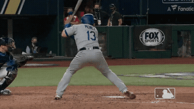 Baseball Player Number 13 Swinging Bat GIF