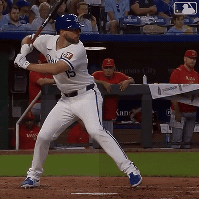 Baseball Player Number 15 Swinging Bat GIF