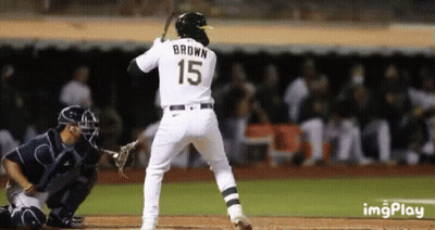 Baseball Player Number 15 Swinging Bat GIF