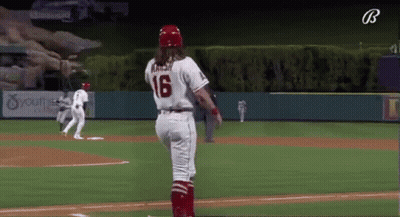 Baseball Player Number 16 On Field GIF