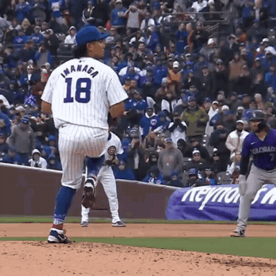 Baseball Player Number 18 GIF