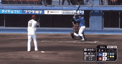 Baseball Player Number 18 GIF