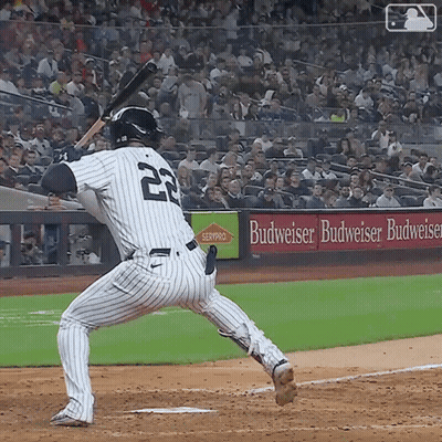 Baseball Player Number 22 Swinging At Ball GIF