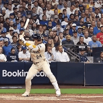 Baseball Player Number 24 Swinging At Pitch GIF