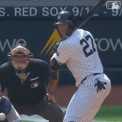 Baseball Player Number 27 Swinging At Pitch GIF