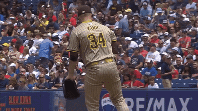Baseball Player Number 34 In Front Of Crowd GIF