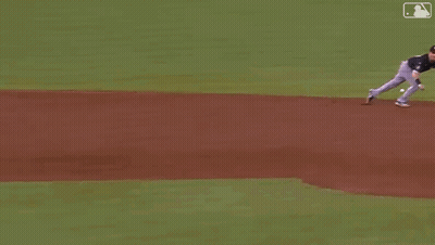 Baseball Player Number 5 Crawling On Ground GIF