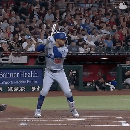 Baseball Player Number 50 Batting GIF