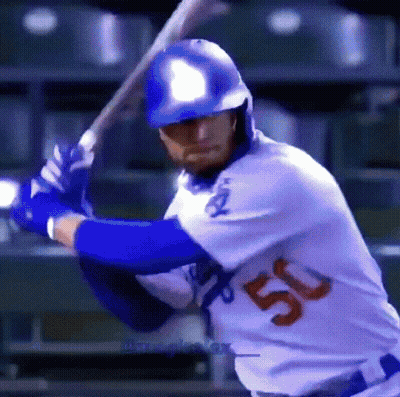 Baseball Player Number 50 Swinging Bat GIF