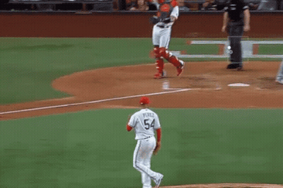 Baseball Player Number 54 Running GIF
