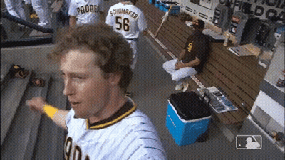 Baseball Player Number 56 In Dugout GIF