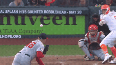 Baseball Player Number 6 Swinging GIF