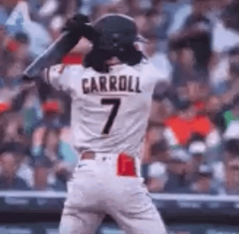 Baseball Player Number 7 Swinging Bat GIF