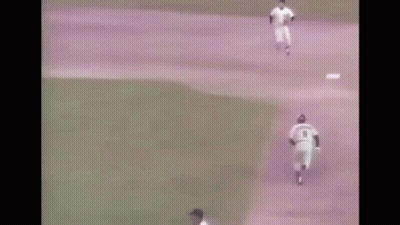 Baseball Player Number 8 Standing On Base GIF