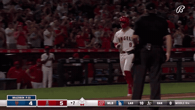 Baseball Player Number 9 Running GIF