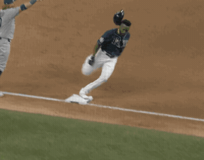 Baseball Player Number 9 Sliding Into Base GIF