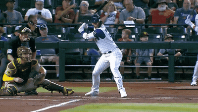 Baseball Player Number 9 Swinging At Pitch GIF