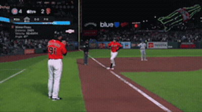 Baseball Player Number 91 GIF