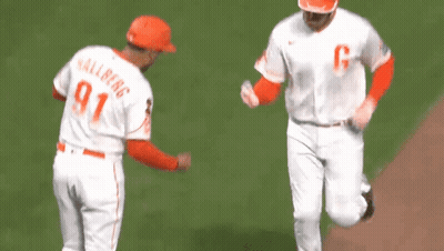 Baseball Player Number 91 Running GIF