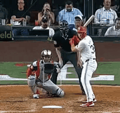 Baseball Player Ready To Hit With Catcher And Umpire GIF