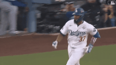 Baseball Player Running In Dodgers Jersey GIF