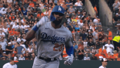 Baseball Player Running In Dodgers Jersey GIF
