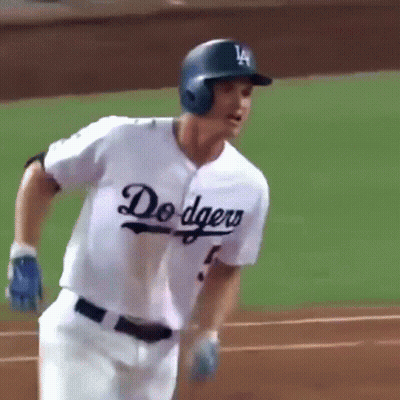 Baseball Player Running In Dodgers Uniform GIF