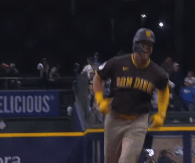 Baseball Player Running In San Diego Jersey GIF